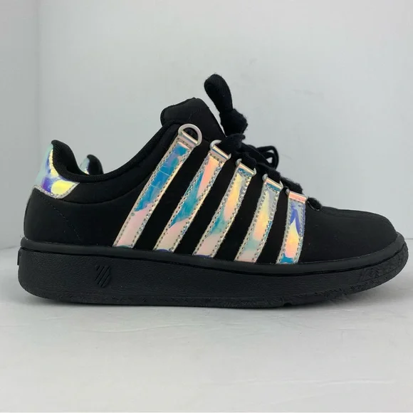 K-Swiss size 6 Women’s Classic VN Black Ice Iridescent Stripe Sneakers - Picture 1 of 8